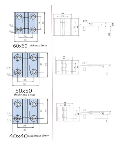 Charnière à tige filetée course 60mm pour porte de machine industrielle - 6
