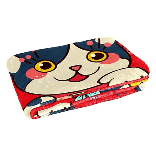 Plaid Maneki Neko d'exception : couverture douce lit et canapé 150x100 cm - 3