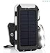Produktbild XYLUCKY Solarladegeräte, 10000Mah Portable Solar Power Bank Hocheffiziente Sunpower-Mobiltelefonladegeräte Regenbeständige Schmutz- / Stoßfeste Sicherung Mit Zwei USB-Anschluss-Solarladegeräten,Black