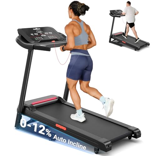 THERUN Treadmill with Incline, Incline Treadmill, Brushless Motorized Treadmills for Quiet Running