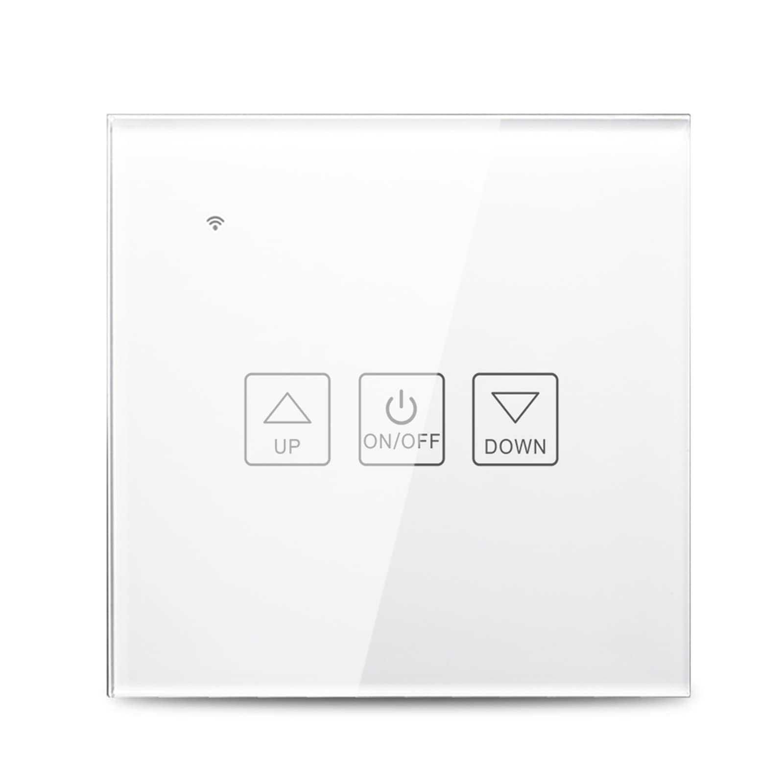 Wi-Fi Smart Dimmer Switch Glass Panel Voice Control Compatible with Alexa Google Home APP Control Timing Function Smart Share Smart Light Switch Wall Socket White (1 Gang)