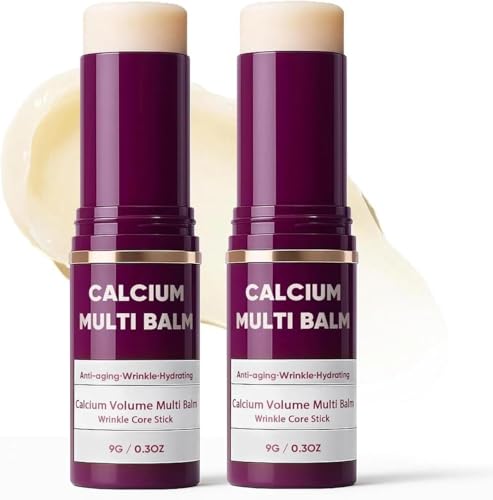 2 PCS Calcium Multi Balm Stick Anti Wrinkle Collagen Moisturing Stick Calcium Volume for Eyes Face & Neck
