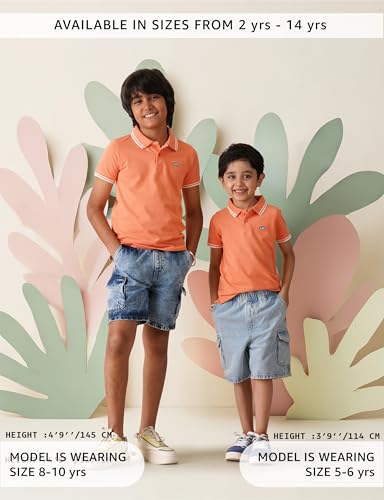 Image of Amazon Brand - Symbol Boys Cotton Rich Solid Polo Tshirt | Collar Tshirts | Half Sleeves | Plain-Regular Fit