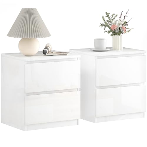 HOMCOM Set de 2 Mesitas de Noche Modernas