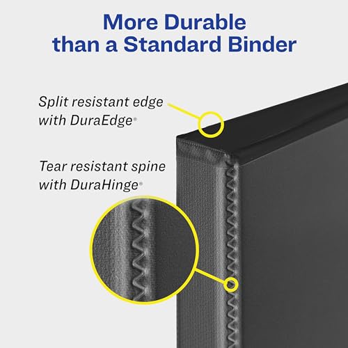 Image of Avery Heavy-Duty View Binder, 1 inch EZD One Touch Rings, 275-Sheet Capacity, DuraHinge, 12 Black Binders (79699)