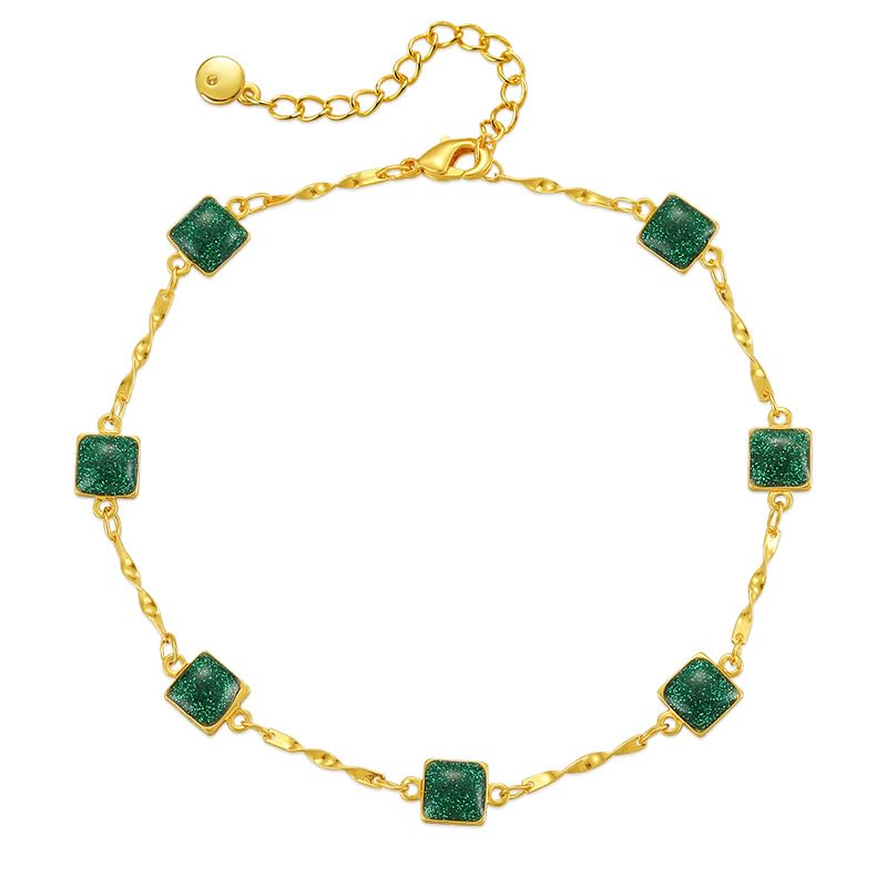 Yumikoo 18k Gold Plated Anklet, Women Adjustable Gold Tone Ankle Bracelet