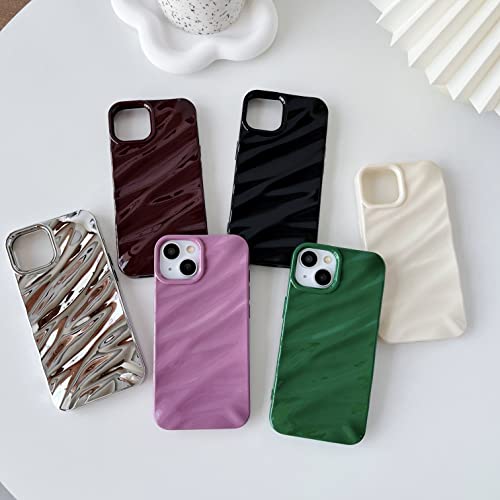 Caseative Water Ripple Pattern Curly Wave Shape Soft Compatible With Iphone Case (Iphone 14 Pro,Silver) #TOP6