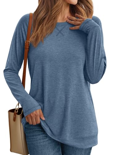 Image of AUTOMET Womens Long Sleeve Crewneck Shirts Fall Tops