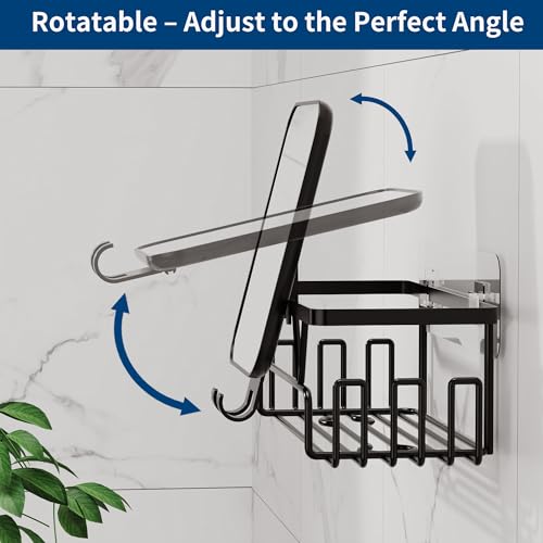 Save 42% on KEGII 4-Pack Adhesive Shower Caddy with Fogless Mirror