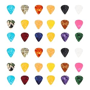 EXCEART Acoustic Electric Guitar Picks Celluloid Gitaar Plectrums Accessoires 40Pcs