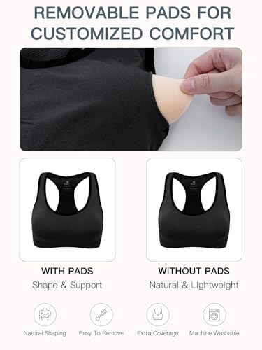 Image of Double Couple Sports Bras for Women Racerback High Impact Support Gym Top