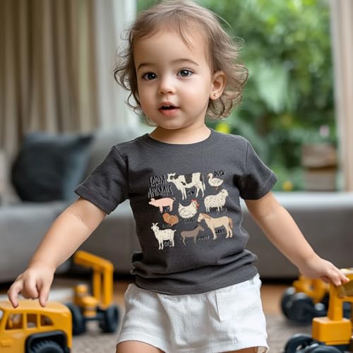 Kids Graphic Tees Cute Mushroom Toddler Shirt Farm Animals Ducks Chickens Natural Boys Girls Clothes Tops 2-7 Years3