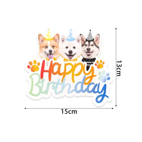 DazzJoy 25 Stück Happy Birthday Tortendeko Hunde Deko,Tortendeko Geburtstag Hunde Cake Topper Geburtstag,Happy Birthday Kuchendeko für Hundegeburtstag,Cupcake Topper für Hundeliebhaber