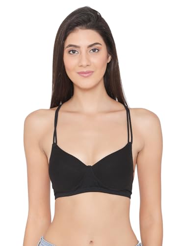 Image of Clovia Women's Cotton Lightly Padded Wire Free Non-Wired T Shirt Bra