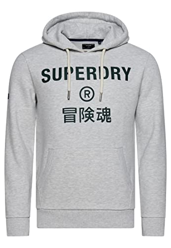 Superdry Herren Kapuze Sweatshirt, Grau (Glacier Grey Marl), M