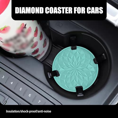 4 PCS Portavasos para Carro 2.75In Antideslizante PVC Verde miniatura 6