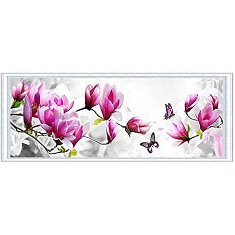 Maysurban Stickerei Set Kreuzstich Starter Kit Vorgezeichnet zum Sticken für Anfänger Stickset zum Selbersticken Cross Stitch Home Decor 120x43cm Phalaenopsis Cover
