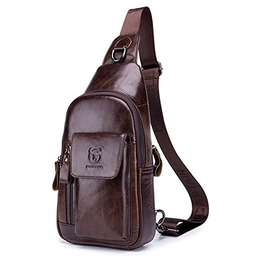 Bolsa tiracolo masculina de couro legítimo, casual, transversal, para viagem, caminhada, vintage, mochila masculina, Café, Vintage