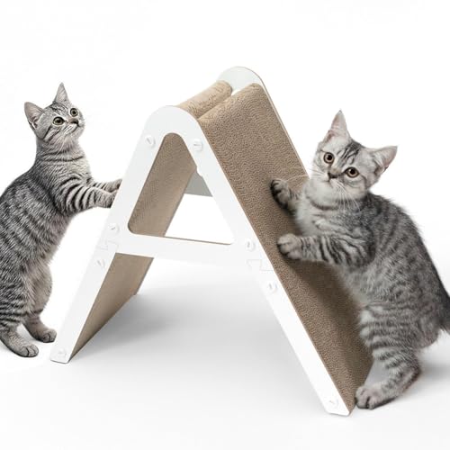 Conlun A-Frame Cat Scratching Board, Recycled Cardboard & Wood Frame,