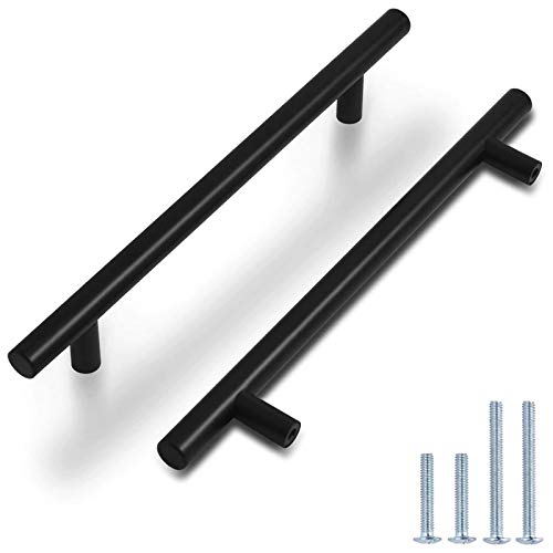 Probrico 10 x Schwarz Relinggriffe Bohrlochabstand 160mm Schrankgriffe Hängegriffe Türgriff für Kommode Küchenschrank Cover