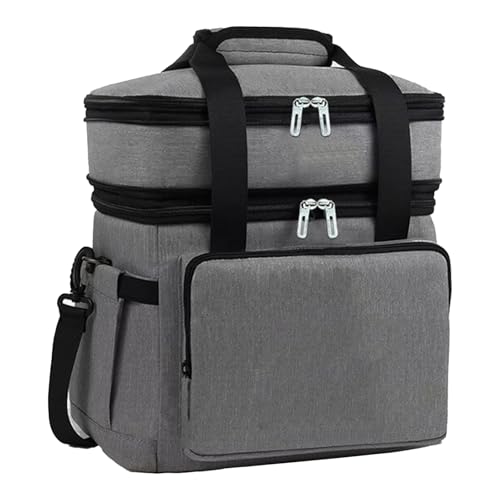 Zephylix Lonchera aislada, enfriador de camping de 18 litros, reutilizable, para el trabajo, picnic y adultos, color gris