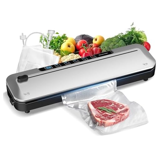 75Kpa Vacuum Sealer,6-in-1 Food Sealer for Freshness Storage,with Digital Timer, Moist/Dry Modes, Built-in Cutter & 10 Vacuum Bags (silver)