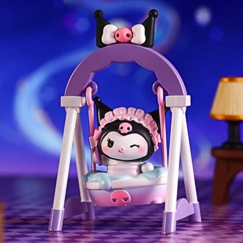 Image of FUNFOB Kuromi Action Figure Height -10cm Collectible for Fans PVC Multicolour | Kuro Swing - Brush