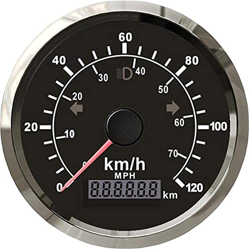 ELING Velocímetro GPS odómetro 120KMH 70MPH kilometraje ajustable alarma de sobrevelocidad para barco, coche, camión, motocicleta, 3.346 in