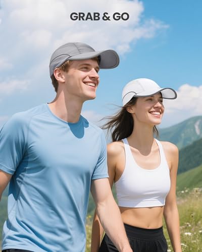 Image of GXCROR Quick-Dry Running Hat for Men & Women - UPF 50+ Breathable Mesh, Reflective Sports Cap for Outdoor, Hiking
