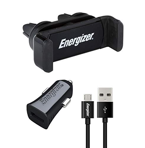 Energizer MOBILES AND ACCESSORIES CKITB1ACMC3 - Kit voiture - Support clip - 1 A - 1 USB - Câble Micro-USB inclus - Prise Allume Cigare - Charge et...