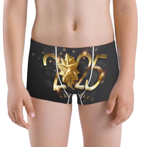 Boys' Cotton Boxer Brief Soft Underwear-2025 Happy New Year