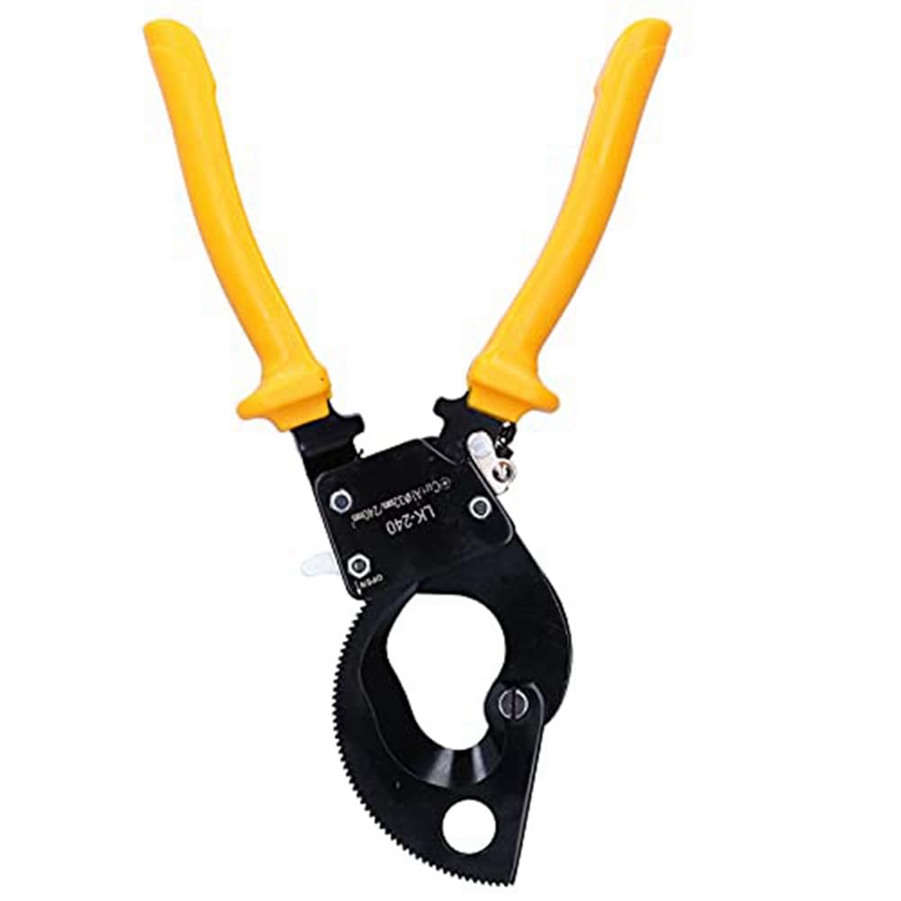 1 Pieza Tijeras de Cable de Cobre y Aluminio Tijeras de Engranaje Pinza de Desconexión de Cable Mecánico Amarillo