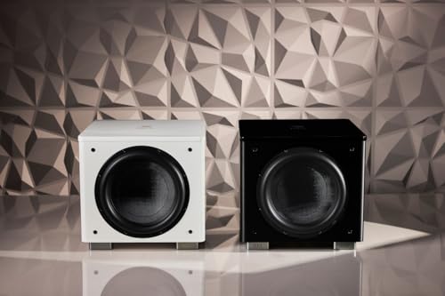 Image of REL HT /1205 MKII 12-Inch Powered Subwoofer - Powerful Bass for HiFi Home Theater, Audiophile Stereo Systems, and Surround Sound - Premium High-End Subwoofer in Line Grained White Finish