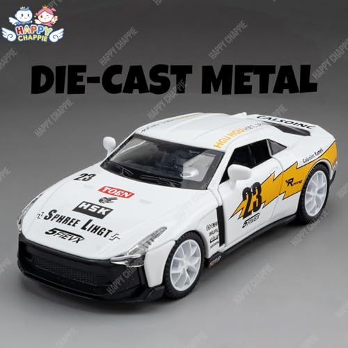 Image of 1:32 GT-R50 Scale Die-Cast Metal Pull-Back Toy Car with Lights & Sound, Openable Doors, Detailed Model Vehicle for Kids & Collectors