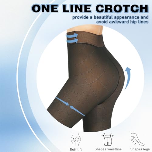 Image of X-CHENG Fleece Lined Tights Sheer Women - Fake Translucent Warm Pantyhose Leggings Sheer Thick Tights for Winter