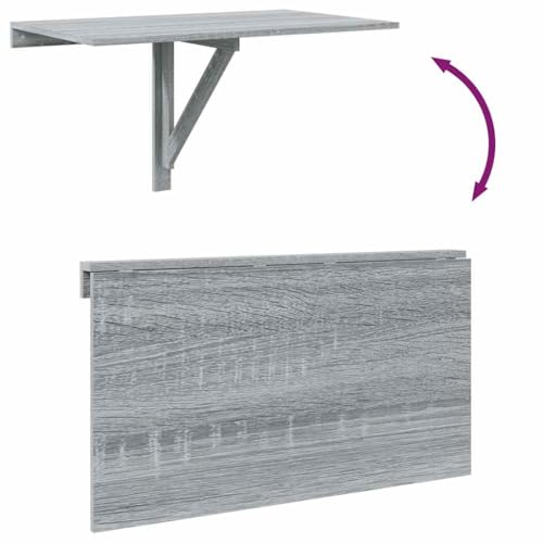 vidaXL Mesa de Pared Plegable contrachapada Gris Sonoma 100x60x56 cm - imagen 4