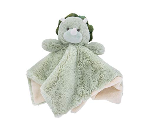 Image of K. Luxe Baby Security Blanket Lovey with Rattle (Green Dinosaur)