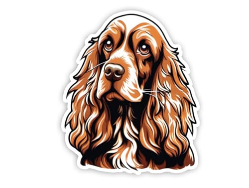 Image of Cocker Spaniel Dog Sticker Cute Cocker Spaniel Vinyl Decal Waterproof Dog Lover Sticker for Laptop Water Bottle Car Window Notebook Pet Lover Puppy Gift