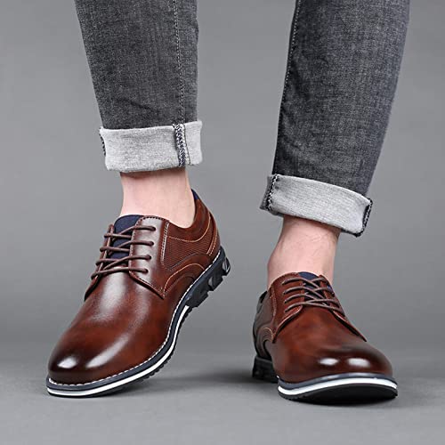 Men's Fashion Oxford Rovers Orthopedic Leather Shoes Casual Business Derby Lace-up Business Luxury Dress Loafers Flats Work Office Sneaker Driving Shoes4
