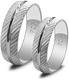 S 925 Sterling Silver 6mm Custom Couple Rings Simple Bar Engraving Rings Men Women Engagement Anniversary Jewelry Gifts