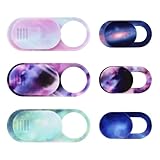 Cuxnoo Webcam Cover Slide 6 Packs, Ultra Thin Camera Privacy Protector fit for MacBook Pro, iMac, iPad Pro, Tesla Model 3, Y, X, S, and More Laptop or Tablet, Colorful Space