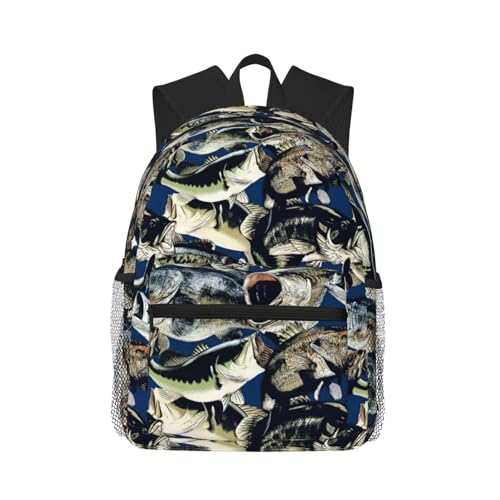 Sac à dos voyage poisson pour l'université et le travail quotidien imperméable