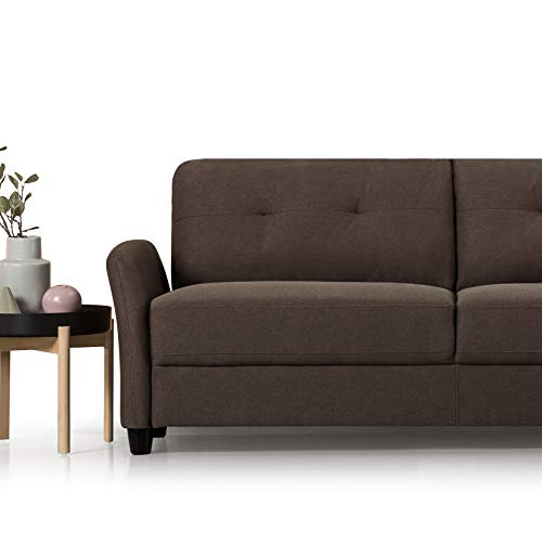 Zinus Ricardo Sofa Couch/Tufted Cushions/Easy, Tool-Free Assembly, Chestnut Brown & 12 Inch Green Tea Memory Foam Mattress/Certipur-Us Certified/Bed-In-A-Box/Pressure Relieving, Queen #TOP2