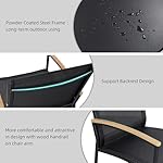 Shintenchi 3 Pieces Patio Bistro Sets, Outdoor Textilene Fabric Conversation Bistro Set, Textilene Fabric Front Porch Chairs Small Patio Furniture Set with Table for Lawn,Garden,Balcony (Black) - Image 4