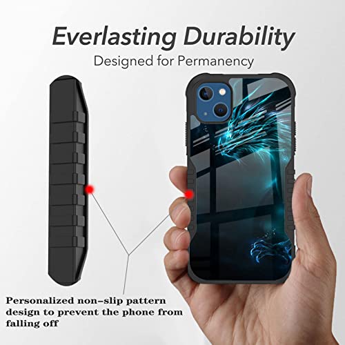 Coque iPhone 14 et 13 Dragon Bleu - Protection Antichoc TPU et PC pour Homme
