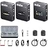 Godox MoveLink II M2 Wireless Lavalier Microphone System(2 TX + 1 RX + Charging Case), 2.4G Wireless Noise Cancelling Mic, 100m(328ft) Range for Camera, Computer, Smartphone TikTok Interview Recording