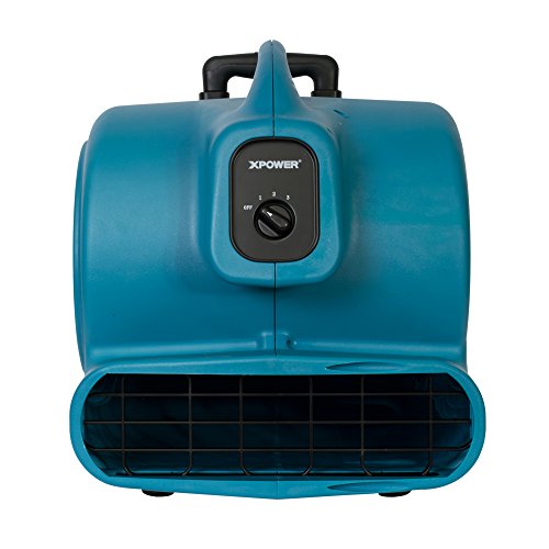 Image of XPOWER X-830H Pro 1 HP 3600 CFM Centrifugal Air Mover, Carpet Dryer, Floor Fan, Blower, Telescopic Handle and Wheels, for Water Damage Restoration, Janitorial, Plumbing, Home Use