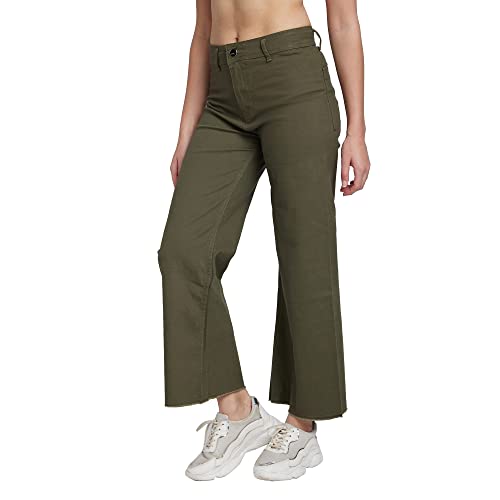 Image of Spykar Women's High Rise Slim Fit Ankle Length Blended Trackpant