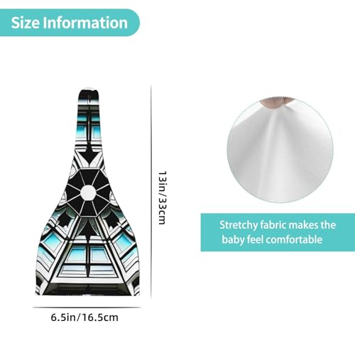 Newborn Baby Hat, Octagon Building Print Soft Top Knot Beanie Cap, Cute Baby Headwear for 0-6 Months Black4