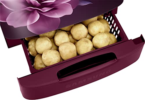 Image of Samsung 183 L, 3 Star, Digital Inverter, Direct-Cool Single Door Refrigerator (RR20C2823CR /NL, Red, Camellia Purple, Base Stand Drawer)